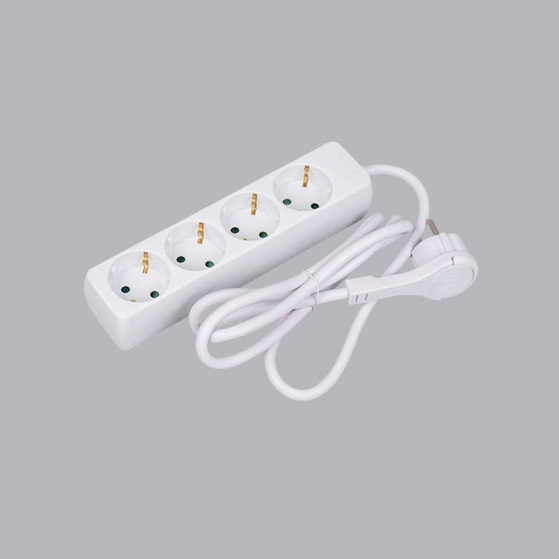 LOB-04L Niemiecka, prostokątna, 4-kierunkowa listwa zasilająca z uchwytem Multi-Socket