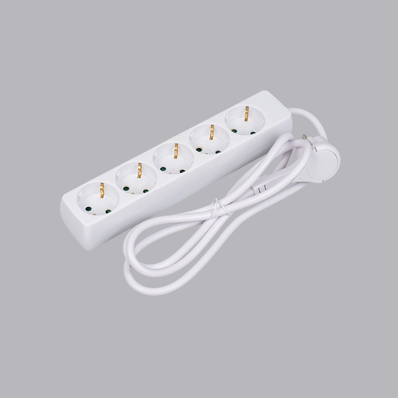LOB-05L Niemiecka, prostokątna, 5-żyłowa listwa zasilająca z uchwytem Multi-Socket