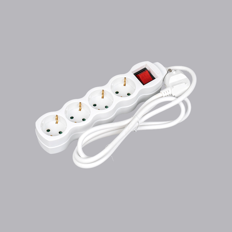 LOG-04K 4-kierunkowa listwa zasilająca typu niemieckiego w kształcie tykwy z przełącznikiem Multi-Socket