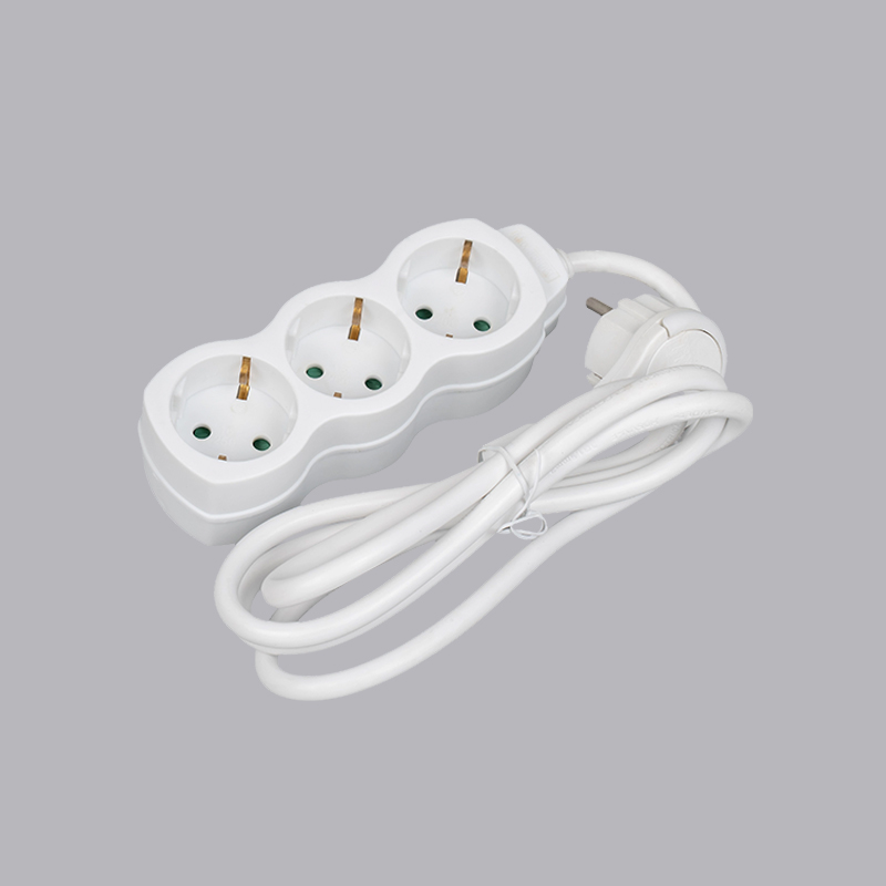 LOG-03L Trójdrożna listwa zasilająca typu niemieckiego z uchwytem Multi-Socket w kształcie tykwy