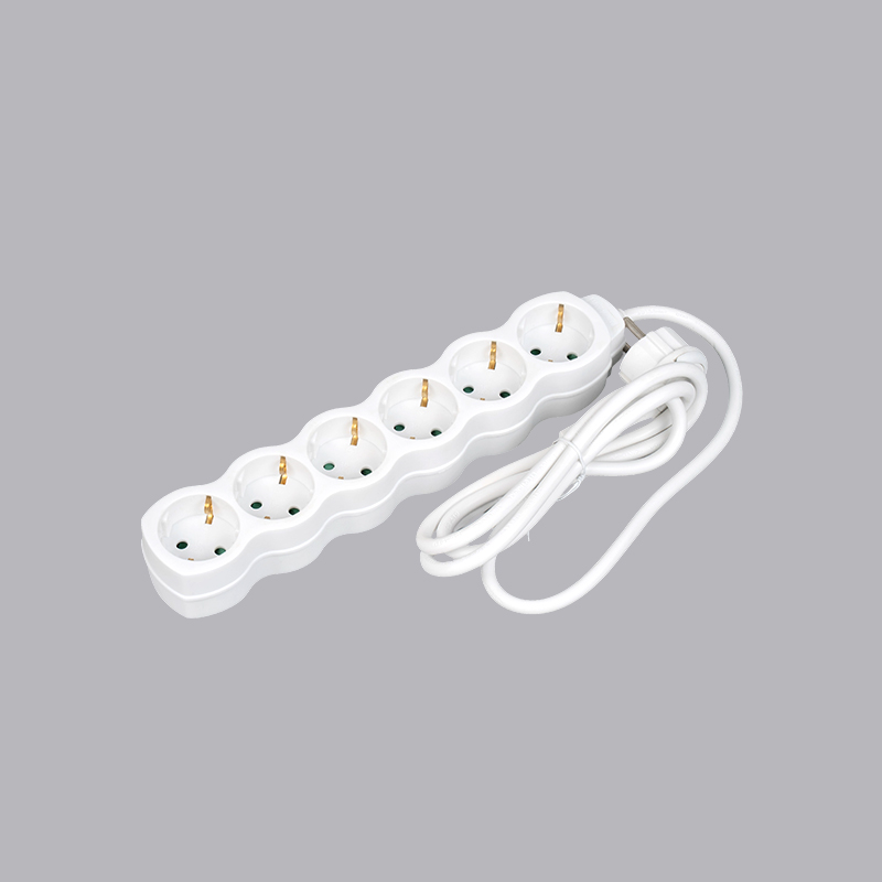 LOG-06L 6-kierunkowa listwa zasilająca typu niemieckiego w kształcie tykwy z uchwytem Multi-Socket