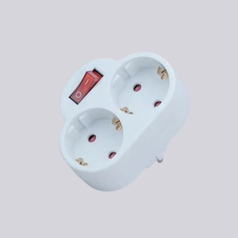 G01-02K typ niemiecki dwie okrągłe wtyczki z adapterem przełącznika